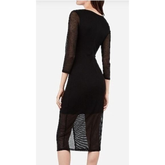 Express Brand Black color Sheer Lined Dress Medium - Picture 2 of 6